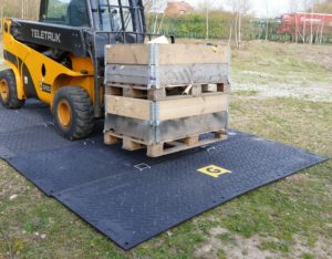 temporary road over field