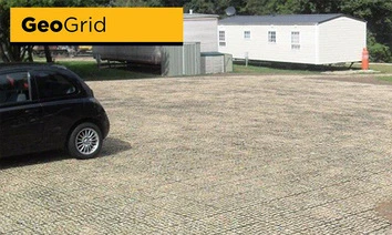 geo grid cellular paving grass field car park caravan site